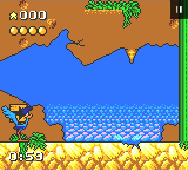 Desert Speedtrap - Game Gear game screenshot (1994) by Sega